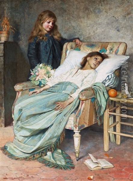 Konvalescenten (the Convalescent) Oil Painting - Jenny Nystroem