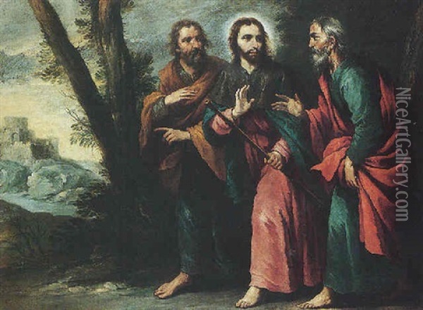 Christ On The Road To Emmaus Oil Painting - Alonso Cano