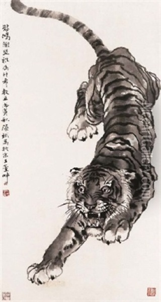 Tiger Oil Painting -  Zaobin Hu