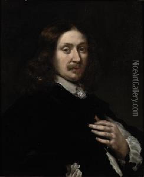 Portrait Of A Gentleman Oil Painting - Jacob Cornelisz Van Oostsanen