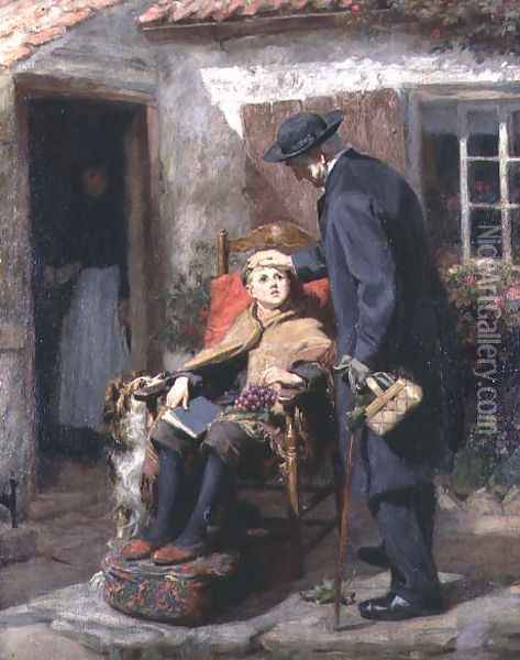 The Convalescent or The Pastor Oil Painting - Ralph Hedley