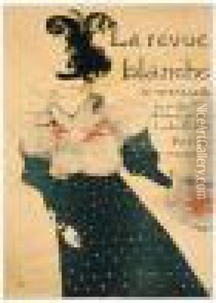 La Revue Blanche (w. P16; D. 355; A. 115) Oil Painting - Henri De Toulouse-Lautrec
