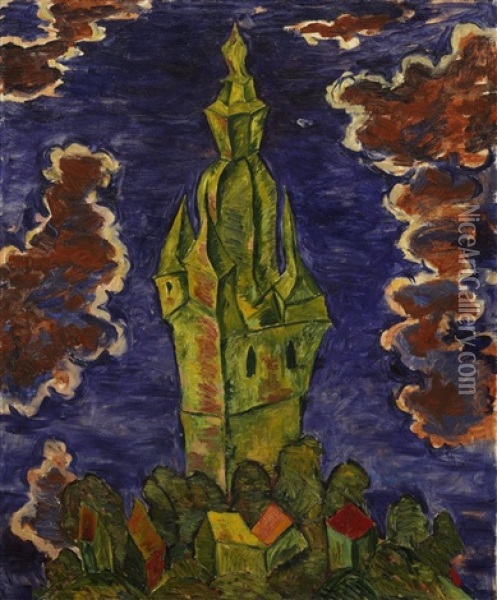 Turm In Brilon Oil Painting - Walter Ophey