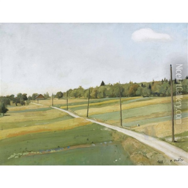Feldweg Mit Telegrafenmasten Oil Painting - Ferdinand Hodler
