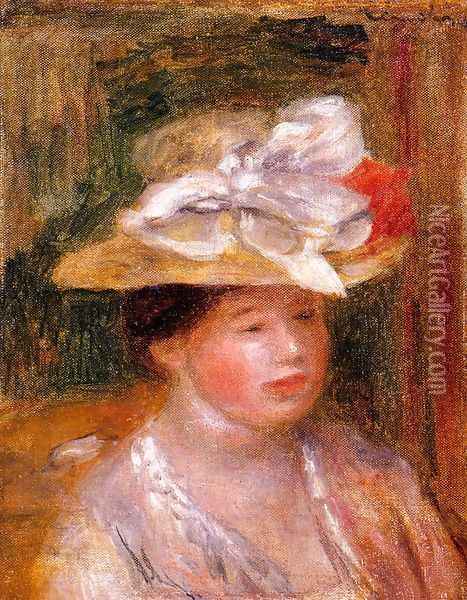 Head of a Woman I Oil Painting - Pierre Auguste Renoir