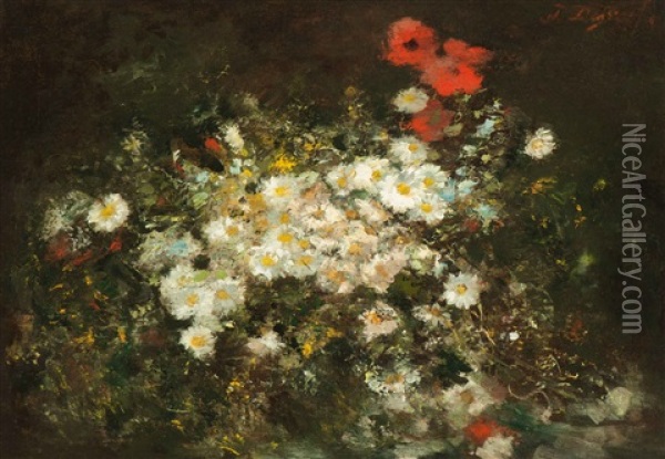 Marguerites Oil Painting - Jean Baptiste de Greef