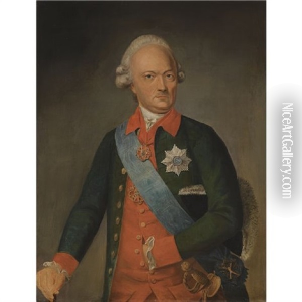 Portrait Of Prince Dmitry Golitsyn Oil Painting - Joseph Hickel