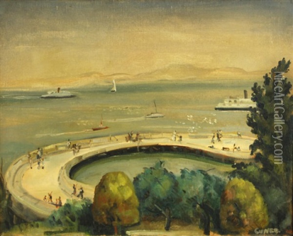 Aquatic Park, San Francisco Oil Painting - Rinaldo Cuneo