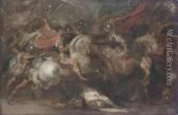 A Cavalry Skirmish Oil Painting - Peter Paul Rubens
