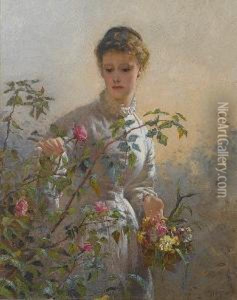 A Summer Bouquet Oil Painting - George Elgar Hicks