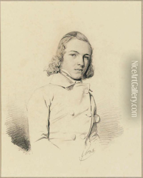 Portrait Of A Young Man Oil Painting - Louis Socrate Fouquet