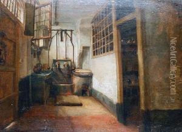 In The Kitchen Oil Painting - Henri De Braeckeleer