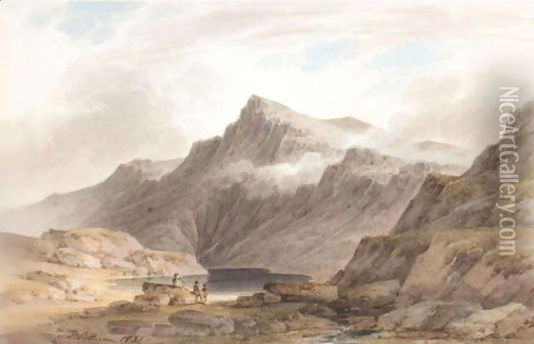 Llyn Y Gafr, Cader Idris, North Wales Oil Painting - Paul Sandby