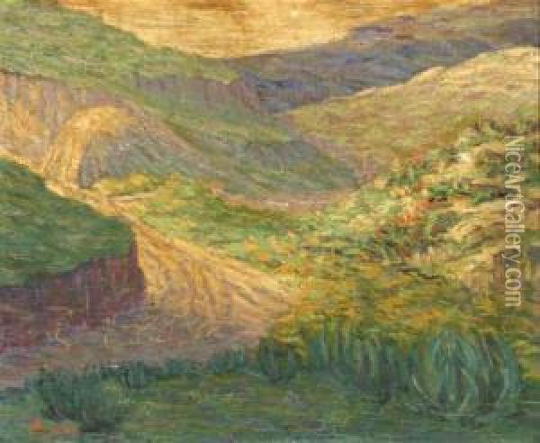 A Canyon Trail, California Oil Painting - Theodore John Morgan