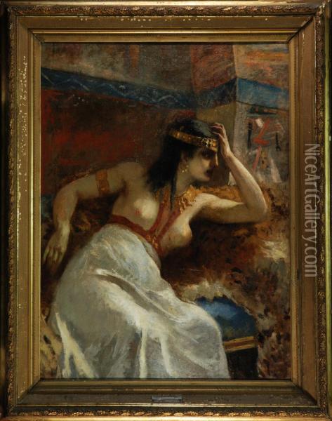 Cleopatra Abbandonata Oil Painting - Antonio Barzaghi-Cattaneo