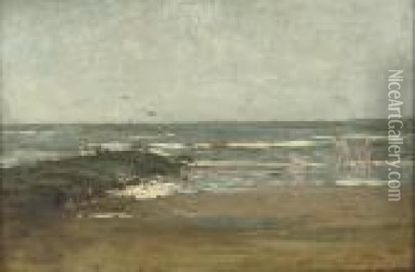 Paddling In The Sea Oil Painting - Matthijs Maris