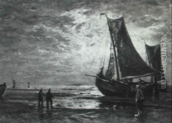 Return Of The Fishermen Oil Painting - Friedrich Ernst Morgenstern