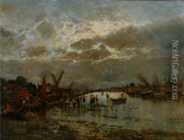 Hafen Von Emden Oil Painting - Karl Heffner