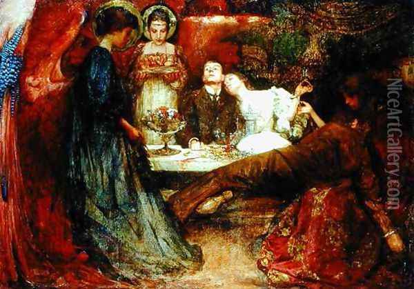 What are these to me and you who deeply drink of wine, 1895 Oil Painting - Charles Sims