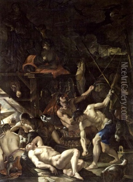 Scene De Sorcellerie Oil Painting - Domenicus van (Ascanius) Wynen