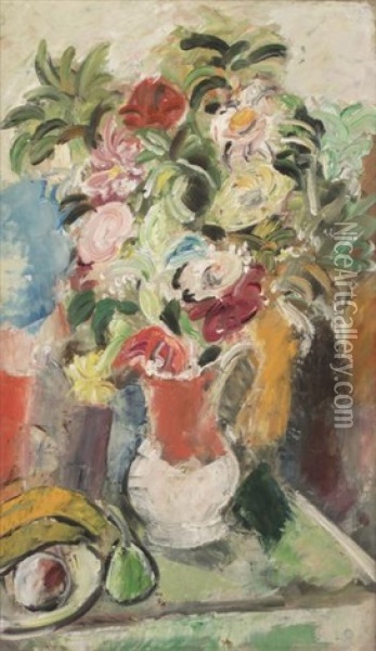 Bouquet De Fleurs Oil Painting - Charles Dufresne