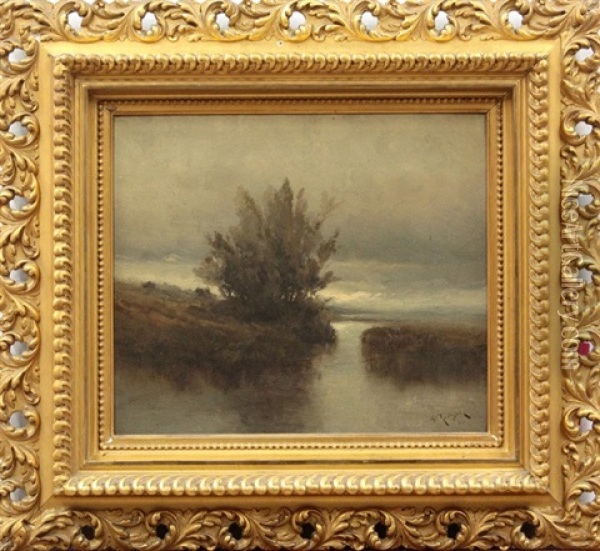On The San Joaquin River Oil Painting - Alfred C. Rodriguez