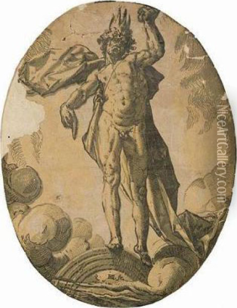 Helios (h.371; B.234; S.419; Bialler 10b) Oil Painting - Hendrick Goltzius