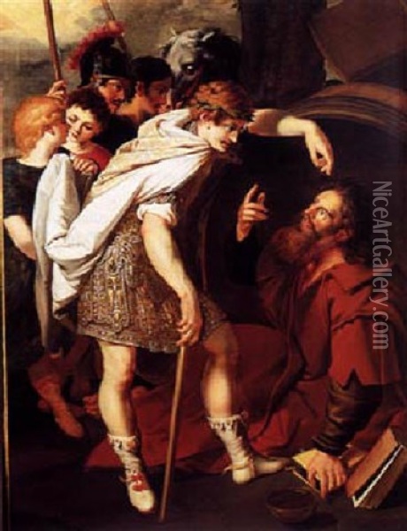 Diogenes And Alexander The Great Oil Painting - Caspar de Crayer