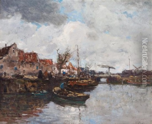 Harbor Oil Painting - William Ritschel