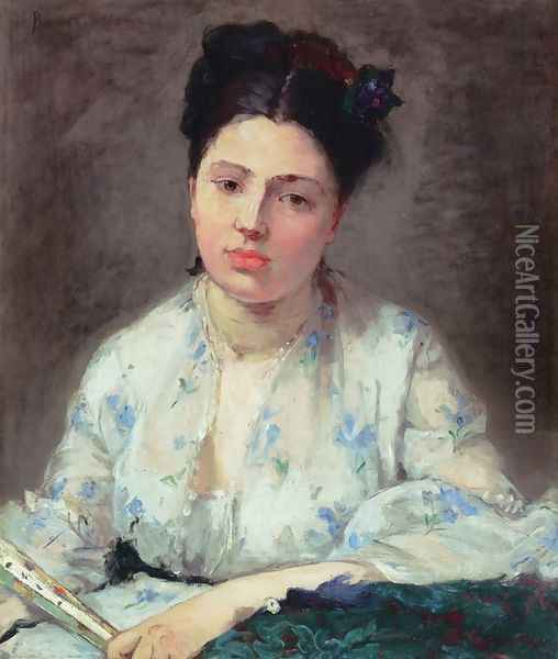 Young Woman I Oil Painting - Berthe Morisot