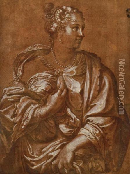 Femme Drapee Ornee De Bijoux Oil Painting - Paolo Veronese (Caliari)
