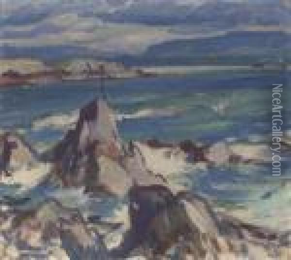 Rocks And Sea, Iona Oil Painting - Samuel John Peploe