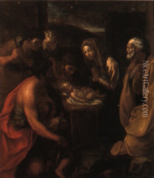 The Adoration Of The Shepherds Oil Painting - Giovanni Lanfranco