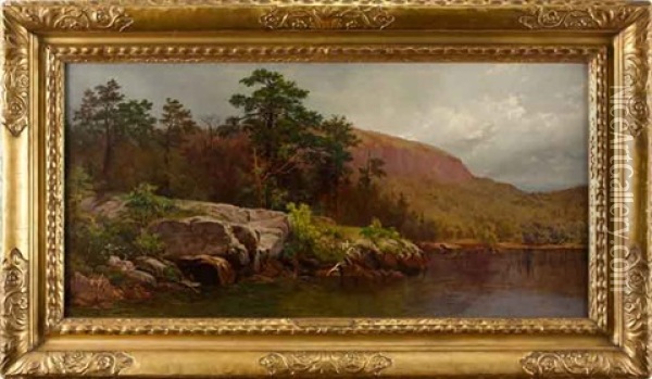 Fourteen Mile Island, Lake George Oil Painting - Andrew Fisher Bunner
