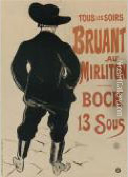 Bruant Au Mirlton Oil Painting - Henri De Toulouse-Lautrec