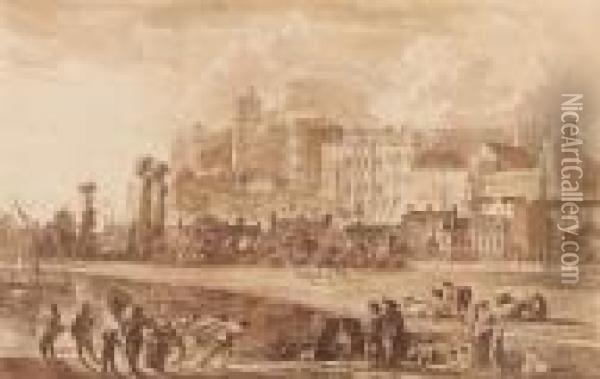 Windsor Castle Oil Painting - Paul Sandby