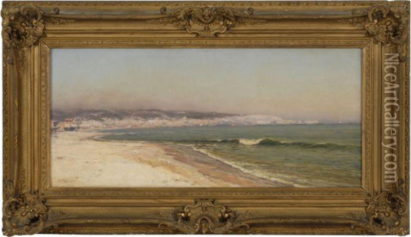 View Of The Baie D'alger Oil Painting - Marius Reynaud