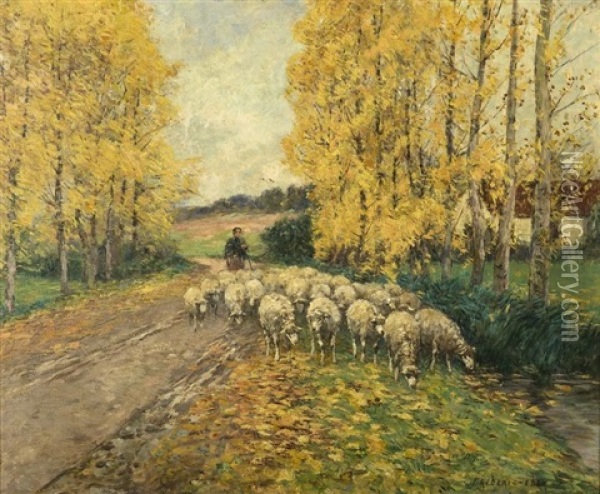 Les Moutons Oil Painting - Frederic Ede