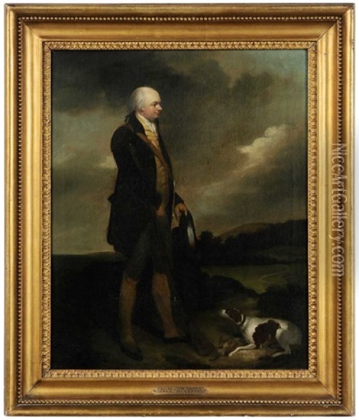 Squire John Porter With His Dog And A Shotgun Oil Painting - James Barenger the Younger