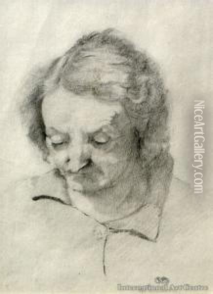 Portrait Of A Lady Oil Painting - Harry Linley Richardson