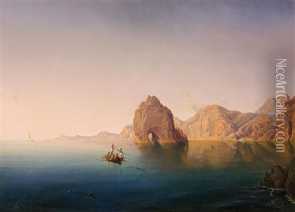 Schwertfischfang Vor Der Kuste Von Capri Oil Painting - Christian Frederik Ferdinand Thoming