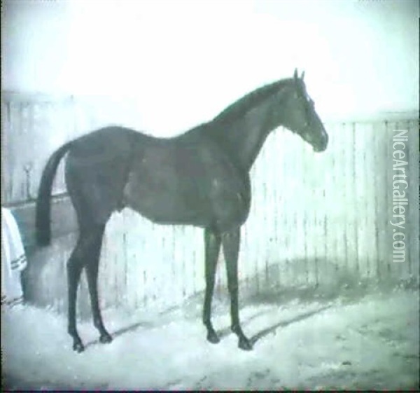 Pferd In Einem Stall Oil Painting - James Lynwood Palmer