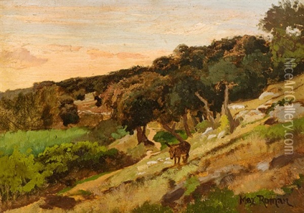 Sudliche Landschaft Oil Painting - Max Wilhelm Roman