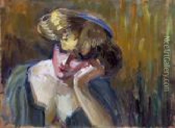 Portrait De Femme Lisant Oil Painting - Paul Albert Besnard