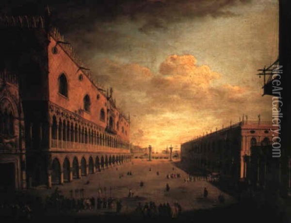 The Piazza San Marco With Religious Processions, Venice Oil Painting - Luca Carlevarijs