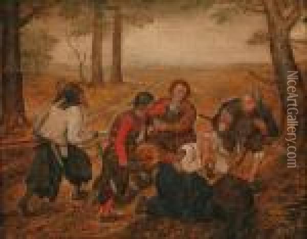 Assalto Ad Una Coppia Di Contadini Oil Painting - Pieter The Younger Brueghel