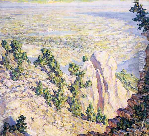 View from a Mountaintop Oil Painting - Robert Reid