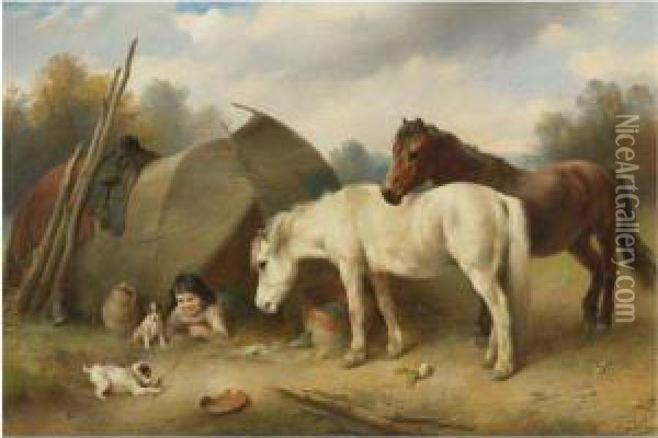 The Encampment Oil Painting - Walter Hunt