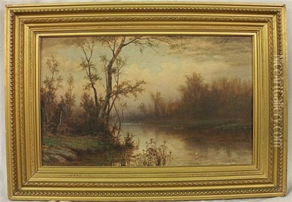 Landscape With Boaters Oil Painting - Albert Babb Insley