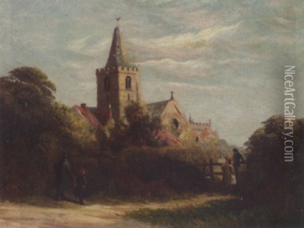 Going To Church Oil Painting - Sir David Murray